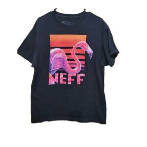 Vintage 2002 NEFF Flamingo T Shirt Mens Large Black